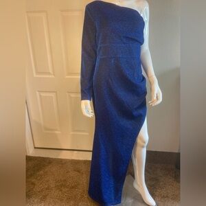 Giffniseti~NWT~Shimmery~Asymmetric Neckline~Bodycon~Maxi~Evening Dress~Size XL